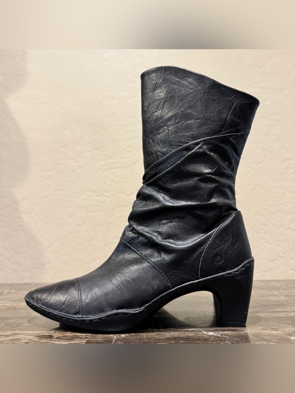 Josef Seibel Calla Black Leather Slouchy Boots